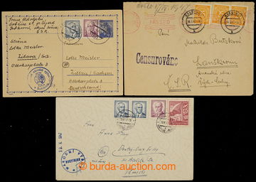 228513 - 1946-1947 comp. 3 pcs of entires with atypickými censored p