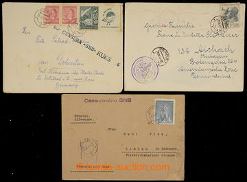 228514 - 1947 sestava 3ks dopisů do Německa s čs. cenzurou SNB a S