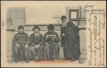 228525 - 1903 GRUSS AUS KARLSBAD - skupinka židů v Karlových Varec