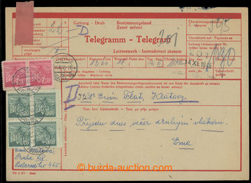 228528 - 1945 VYFRANKOVANÝ TELEGRAM /  protektorátní blanket teleg