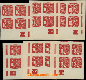 228555 - 1945 Pof.NV24 plate number, Newspaper stamps 10h, R and L lo
