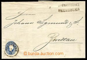 22856 - 1860 folded Reg letter with issue III 15 Kreuzer + 10Kr on r