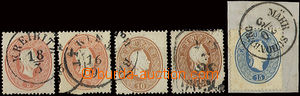 22865 - 1860 issue III, comp. 5 pcs of stamp. with flaw print - stai