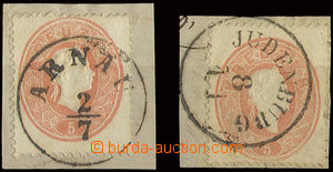 22867 - 1860 issue III, comp. 2 pcs of cut-squares stamp. 5 Kreuzer 