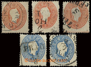 22868 - 1860 issue III, comp. 5 pcs of stamp. with print marginal le