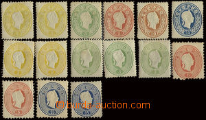22871 - 1884 - 87 selection of 16 pcs of reprints stamp. issue III, 