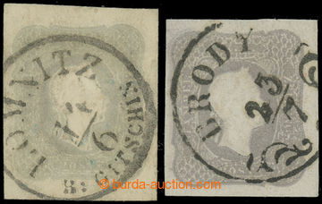 228731 - 1861 ANK.23a,e, 2x Franz Joseph I. 1,05kr heller grau and gr