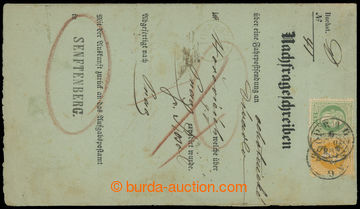 228743 - 1867 NACHFRAGESCHREIBEN pro zásilku Fahrpost ze Žamberka p
