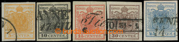 228770 - 1850 Ferch.1-5, Coat of arms 5Cts-45Cts, I. types HP, 5Cts b