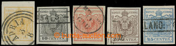 228771 - 1850 Ferch.1-5, Coat of arms 5Cts-45Cts, I. types HP, 5Cts i