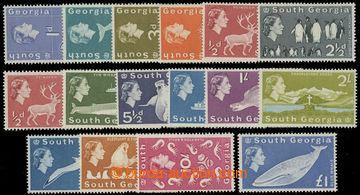 228774 - 1963 SG.1-15, Alžběta II. mořská fauna 1P - £1; bezvadn