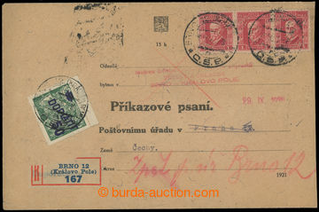 228796 - 1926 Maxa A45, identification entire PŘÍKAZOVÉ PSANÍ, fo