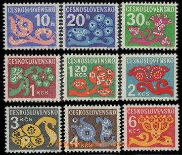 228956 - 1971 Pof.D92xb-103xb, Flowers 10h - 6Kčs, comp. of stamps o