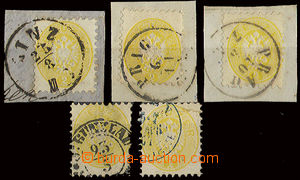 22896 - 1863 V. issue, comp. 5 pcs of stamp. 2 Kreuzer, Mi.30. Z fro