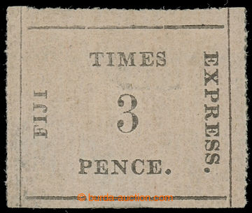 229005 - 1870 SG.6, Fiji Times Express 3C on pink ribbed paper; nice 