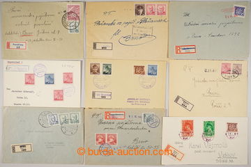 229060 - 1945 JIŽNÍ MORAVA / sestava 10ks R-dopisů s provizorními