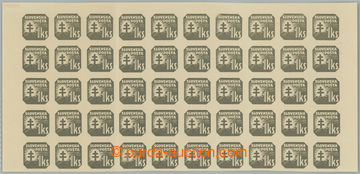 229076 - 1939 Sy.NV21Xx, Znak 1Ks šedá bez průsvitky, horní polov