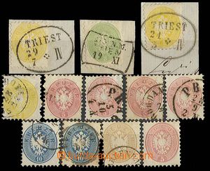 22910 - 1863 V. issue comp. 12 pcs of stamp. 2 Kreuzer - 15 Kreuzer 