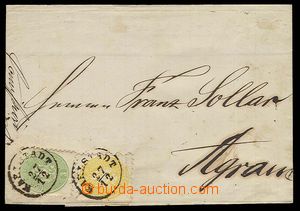 22911 - 1867 folded letter franked with. two-colour franking stamp. 