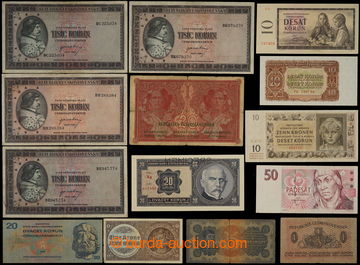 229131 - 1919-1997 SELECTION of / 13 Czechosl. bank-notes (2x Protect