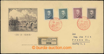 229160 - 1946 MINISTERSKÉ /  FDC M A/46, Hradčany - černofialová,