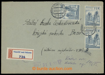 229269 - 1953 R-dopis adresovaný Státní bance čsl., vyfr. 3ks Pof
