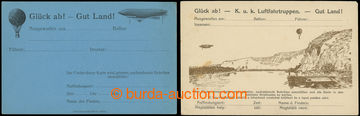 229279 - 1910 GLÜCK AB! - GUT LAND! / 2 unused pictorial post cards 