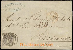 22928 - 1868 VI.issue - coarse print 25Kr sent from Trieste to  Fran
