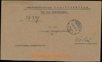 229284 - 1918 DEUTSCHÖSTERREICHISCHE POSTDIREKTION FÜR DAS SUDETENL