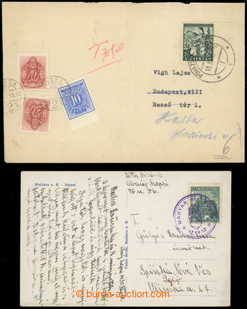 229288 - 1938-1941 postcard (Moldava n. Bodvou) with 50h Košice, Pof