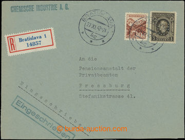229294 - 1942 Maxa C 18, firemní R-dopis v místě vyfr. zn. 3K Hlin