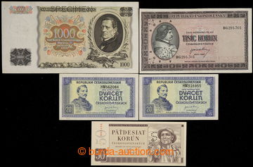 229333 - 1934-1950 comp. 4 pcs of bankovek: Ba.27 SPECIMEN + 2x Ba.72