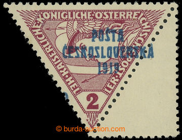 229337 -  Pof.55KN, Triangle 2h brown-red, with unoverprinted polovi