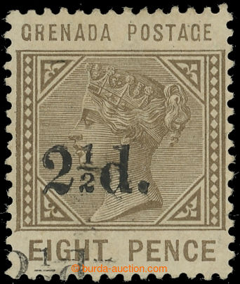 229429 - 1891 SG.47c, overprint Victoria 2½P/8P, overprint DOUBLE; v