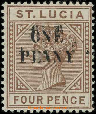 229475 - 1891 SG.55a, overprint Victoria 1P/4P with DOUBLE overprint;