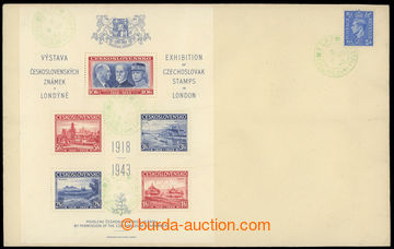 229520 - 1943 AS1, Londýnský aršík na obálce bez adresy s vylepe