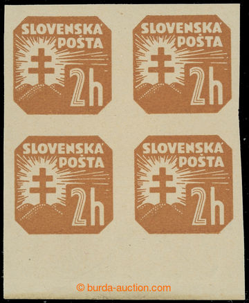 229624 - 1939 Sy.NV 10Xx, Znak 2h žlutohnědá bez průsvitky, 4-blo