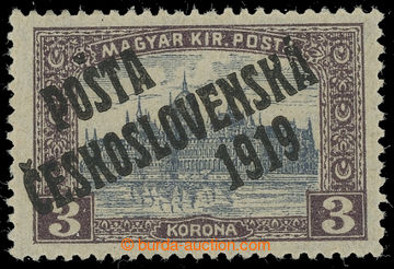 229634 -  Pof.116, 3 Koruna, overprint III. type; hinged, exp. by Mrn