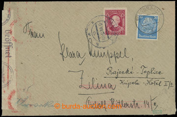 229644 - 1941 dopis zaslaný ze Sudet do Žiliny vyfr. německou zn. 