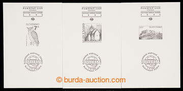 229665 - 1995 PT3, PT6 and PT11, set 3 pcs of commemorative prints wi
