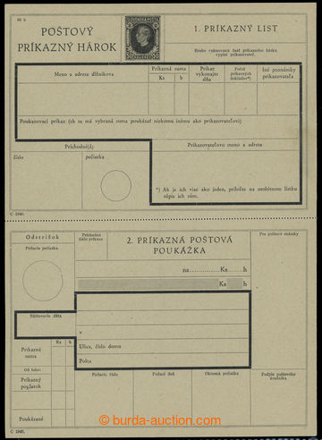 229687 - 1940 CPH2, kompletní příkazní arch s letopočtem C 1940 