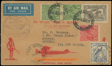 229726 - 1934 1. FLIGHT Australia - New Guinea, letter to Athens (!) 