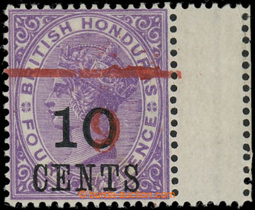229738 - 1891 SG.43a, Viktorie 4P fialová s přetiskem 10 CENTS a da