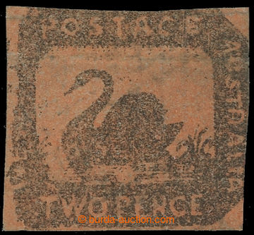 229744 - 1857 SG.16a, Black Swan 2P brown-black / indian red, rare bo