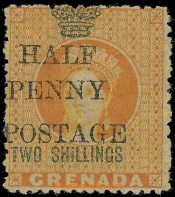 229745 - 1888 SG.43c, Victoria Chalon Head 2Sh orange with overprint 