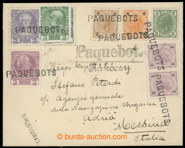 229758 - 1913 dopis z Fiume do Messiny se smíšenou frankaturou 1901