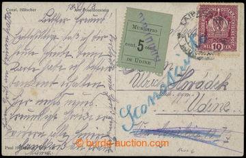 229765 - 1918 UDINE - local post, Sass. 1, MUNICIPIO UDINE 5c as addi