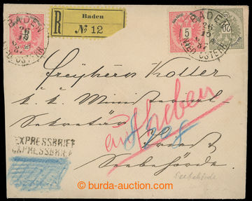229766 - 1883 Reg and Express letter franked with 5+5+20kr from 7. is