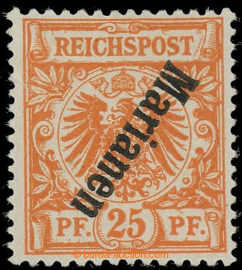 229779 - 1900 Mi.5bIIK, Coat of arms 25Pfg with INVERTED OVERPRINT MA