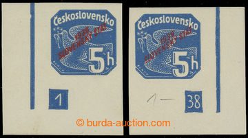 229786 - 1939 Sy.NV2 DZ, Novinové s přetiskem 5h modrá, pravý a l